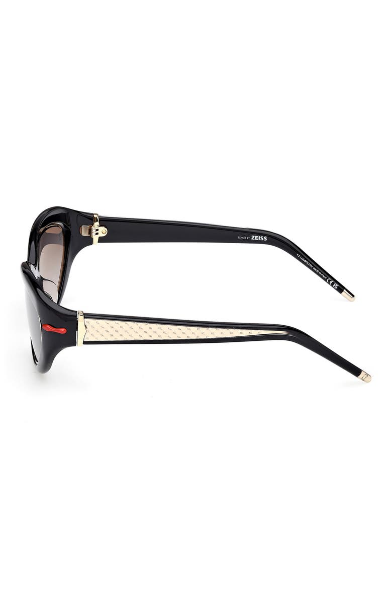 So Kate 55mm Gradient Cat Eye Sunglasses, Alternate, color, SHINY BLACK FRONT / ZEISS SMOKE GRADIENT LENS
