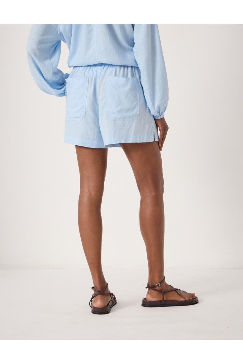 Ernie Gathered Linen Beach Short, Alternate, color, Pale Blue
