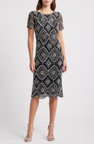 Pisarro Nights Stain Glass Beaded Cocktail Dress