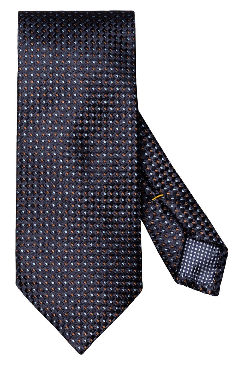 Neat Silk Tie, Main, color, NAVY