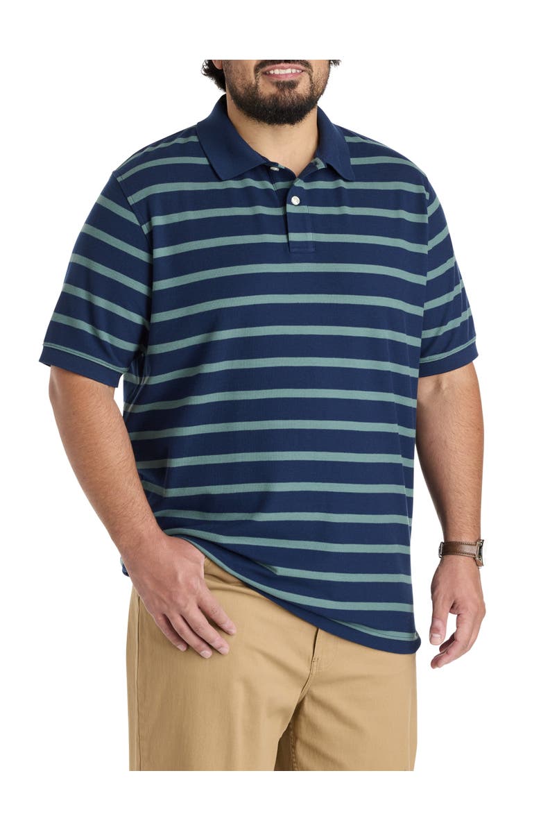 Harbor Bay by DXL Big & Tall Medium Striped Polo Shirt, Main, color, Blue Multi