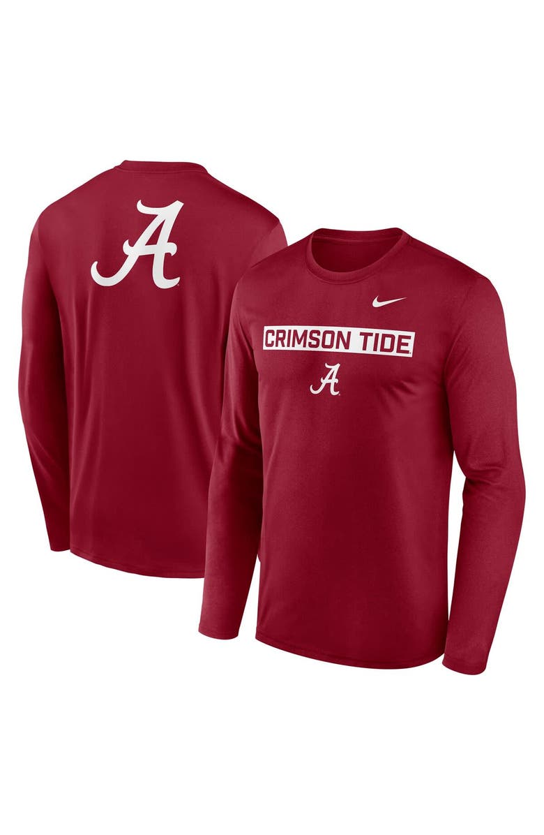 Nike Men's Nike Crimson Alabama Crimson Tide Primetime Campus 2-Hit Legend Dri-FIT Long Sleeve T-Shirt, Alternate, color, Crimson