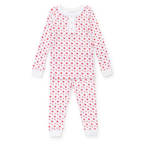 Shop Lila And Hayes Alden Girls' Pajama Pant Set In Heart To Heart Pink