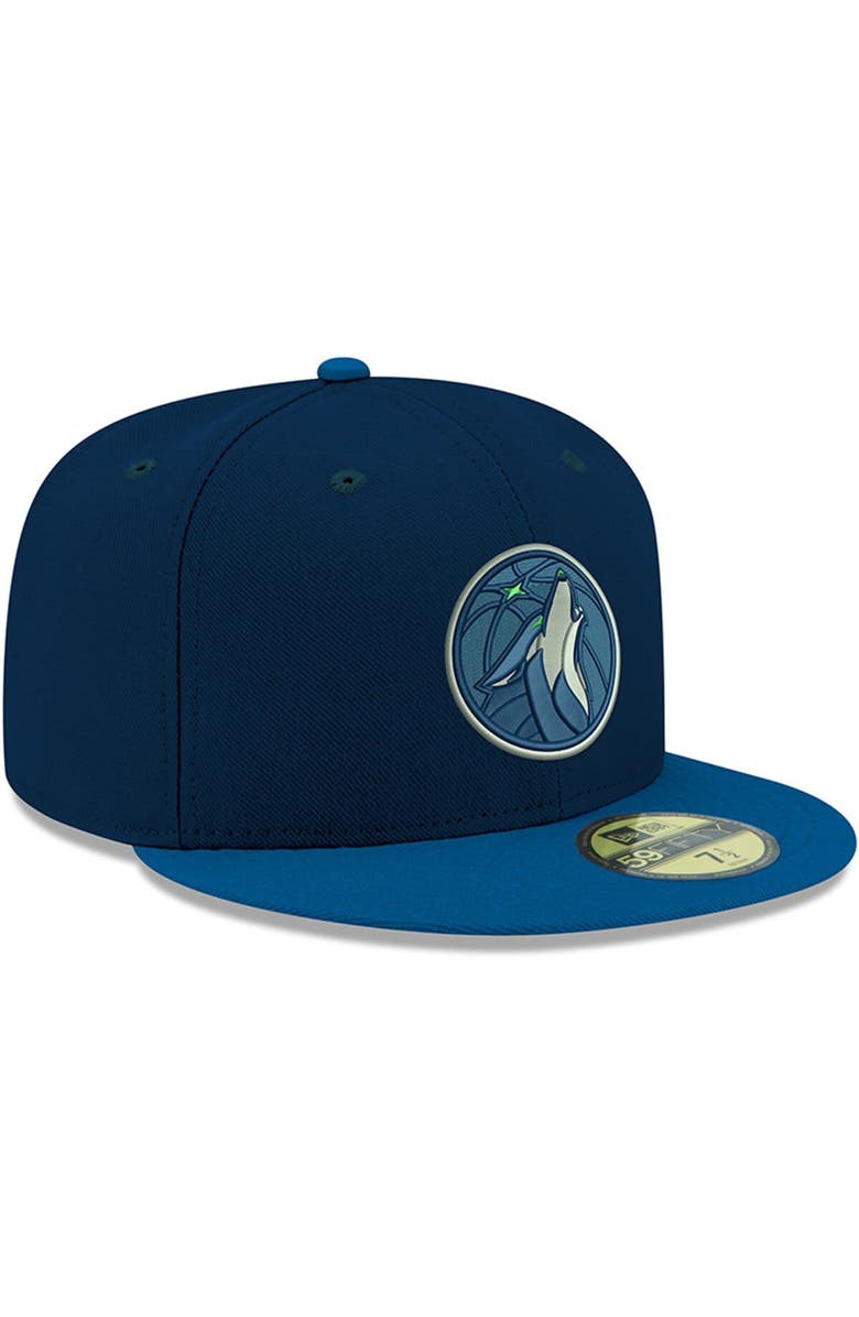 New Era Men's New Era Navy Minnesota Timberwolves Official Team Color 2Tone 59FIFTY Fitted Hat, Alternate, color,