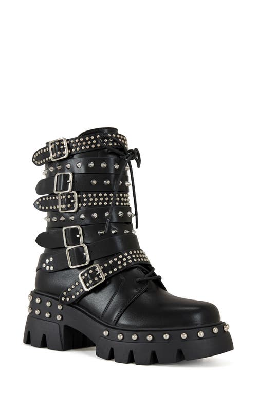 Azalea Wang Winola Stud Platform Bootie In Black