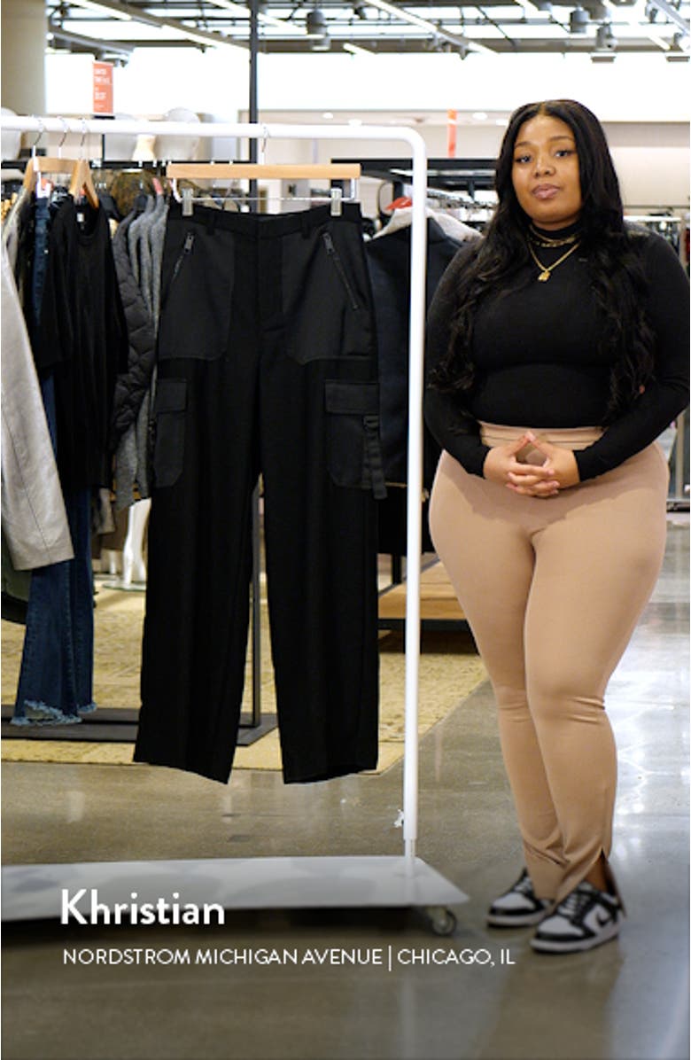 Satin Wide Leg Cargo Pants, sales video thumbnail