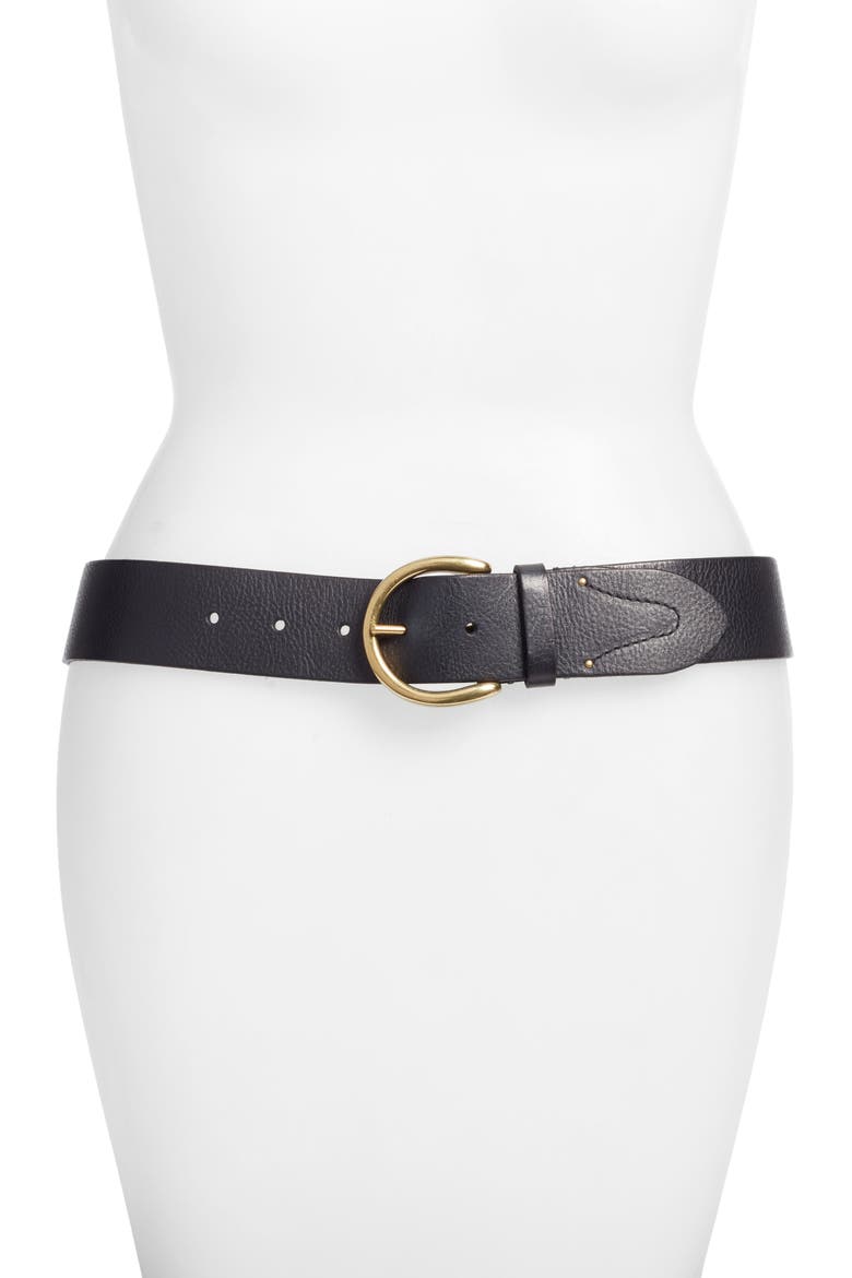 Campus Leather Belt, Main, color, BLACK