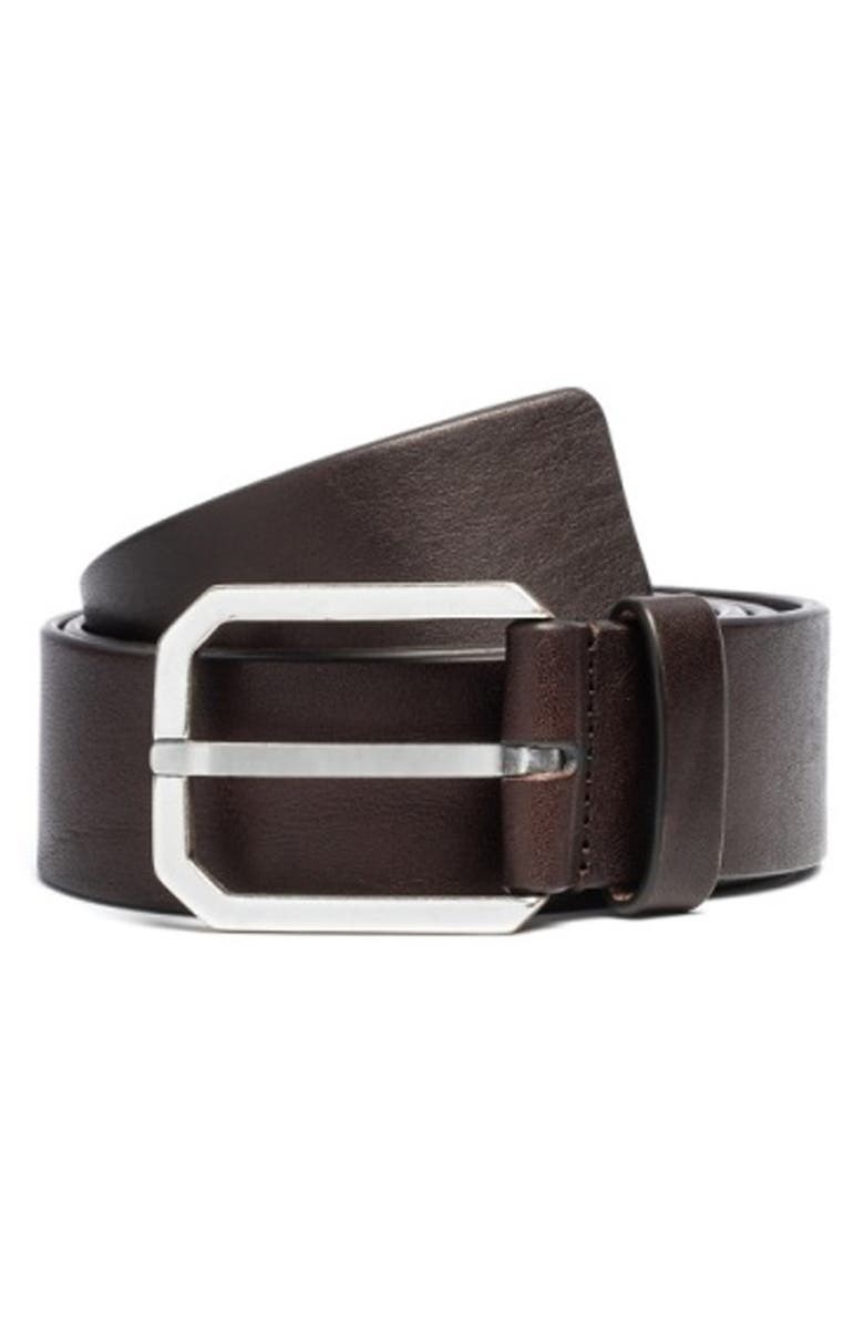 TO BOOT NEW YORK Brown Leather Belt, Main, color, 