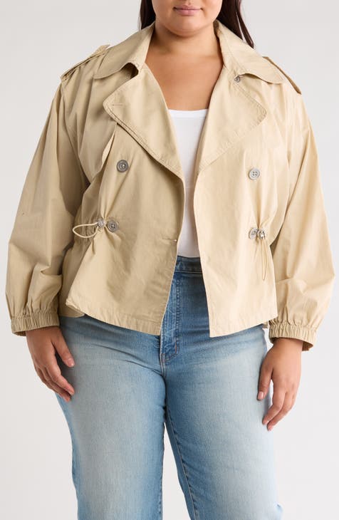 Cropped Cotton Poplin Trench Coat