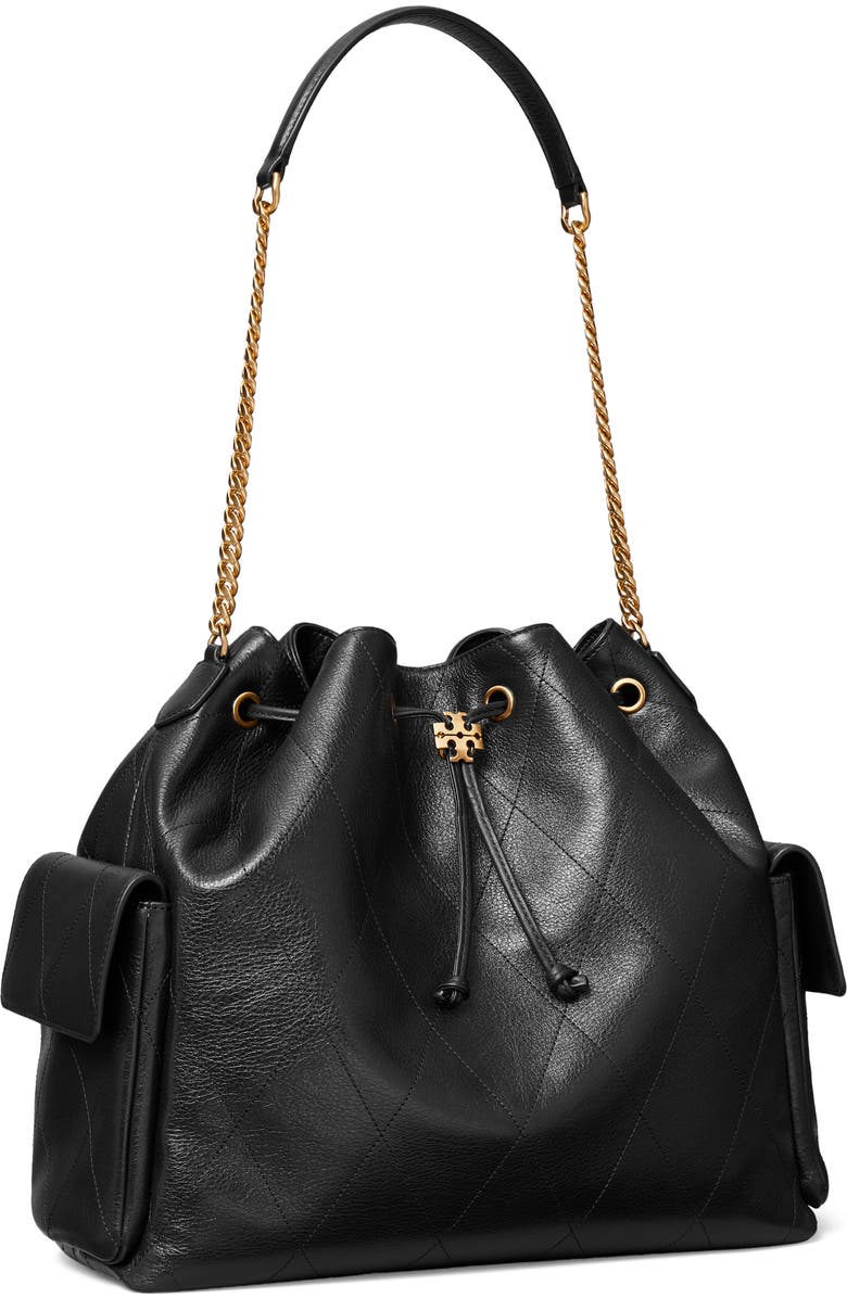 Tory Burch Large Charlie Quilted Leather Drawstring Shoulder Bag, Alternate, color,
