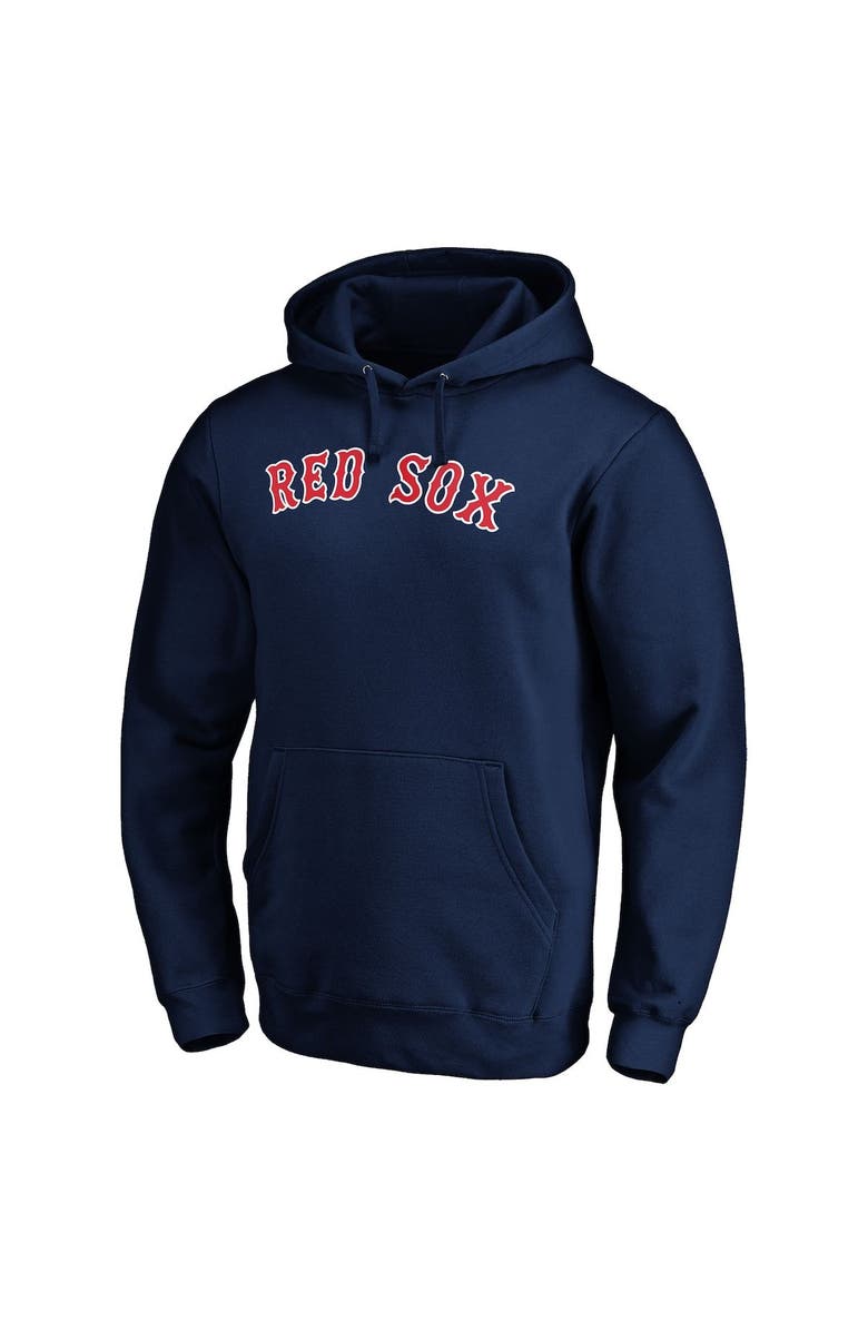 FANATICS Men's Fanatics Branded Navy Boston Red Sox Official Wordmark Fitted Pullover Hoodie, Alternate, color, 