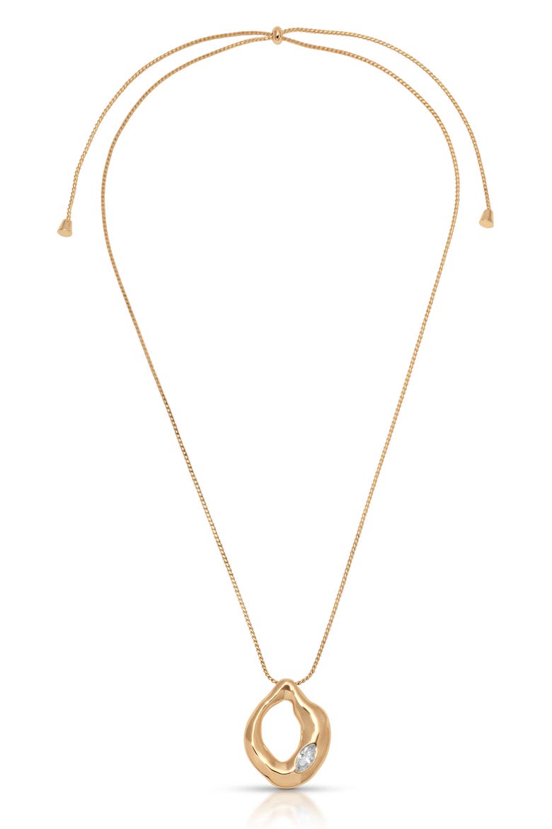 Molten Crystal Pendant Necklace, Alternate, color, GOLD