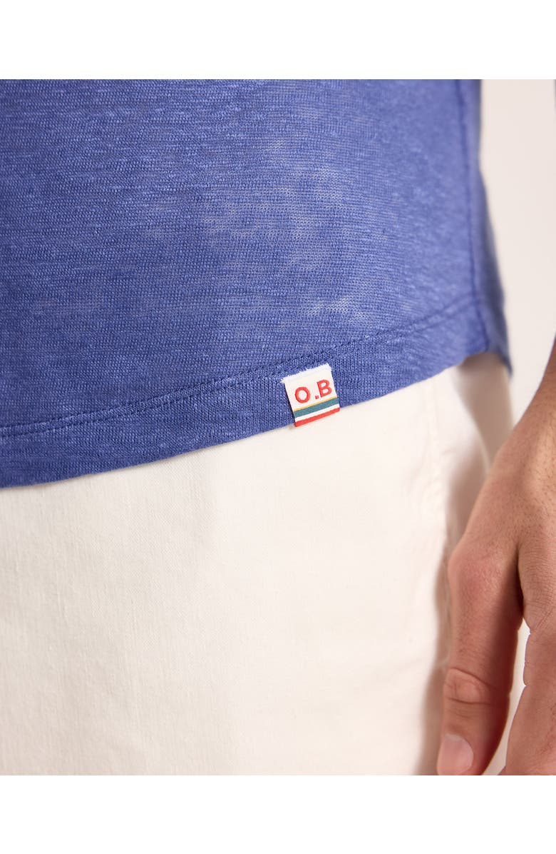 Orlebar Brown Ob T Linen Tailored Fit Crewneck T-Shirt, Alternate, color, Nightfall Blue