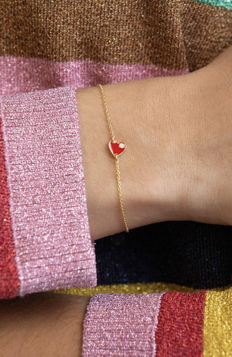 Jennifer Zeuner Mia Enamel Heart Bracelet, Alternate, color,