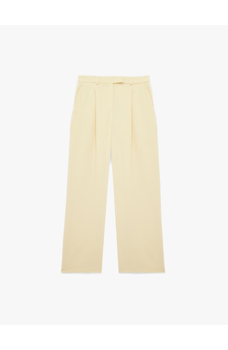 Koton High Rise Pleated Wide Leg Trousers, Alternate, color, Yellow