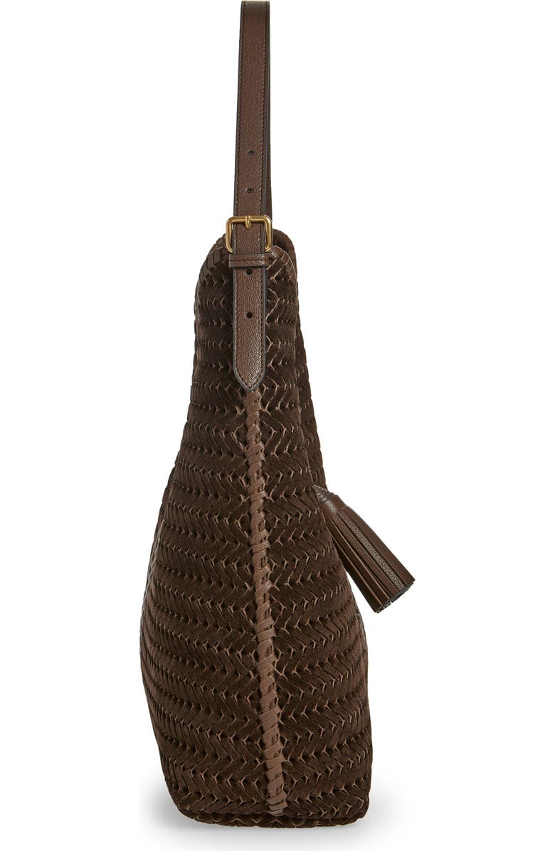 Anya Hindmarch The Neeson Herringbone Woven Leather Hobo, Alternate, color,
