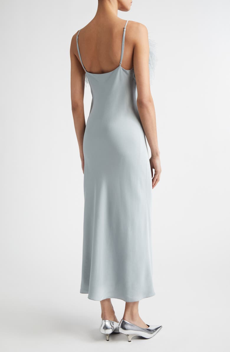 A.L.C. Odette Feathered Crepe Gown, Alternate, color, Slate Blue