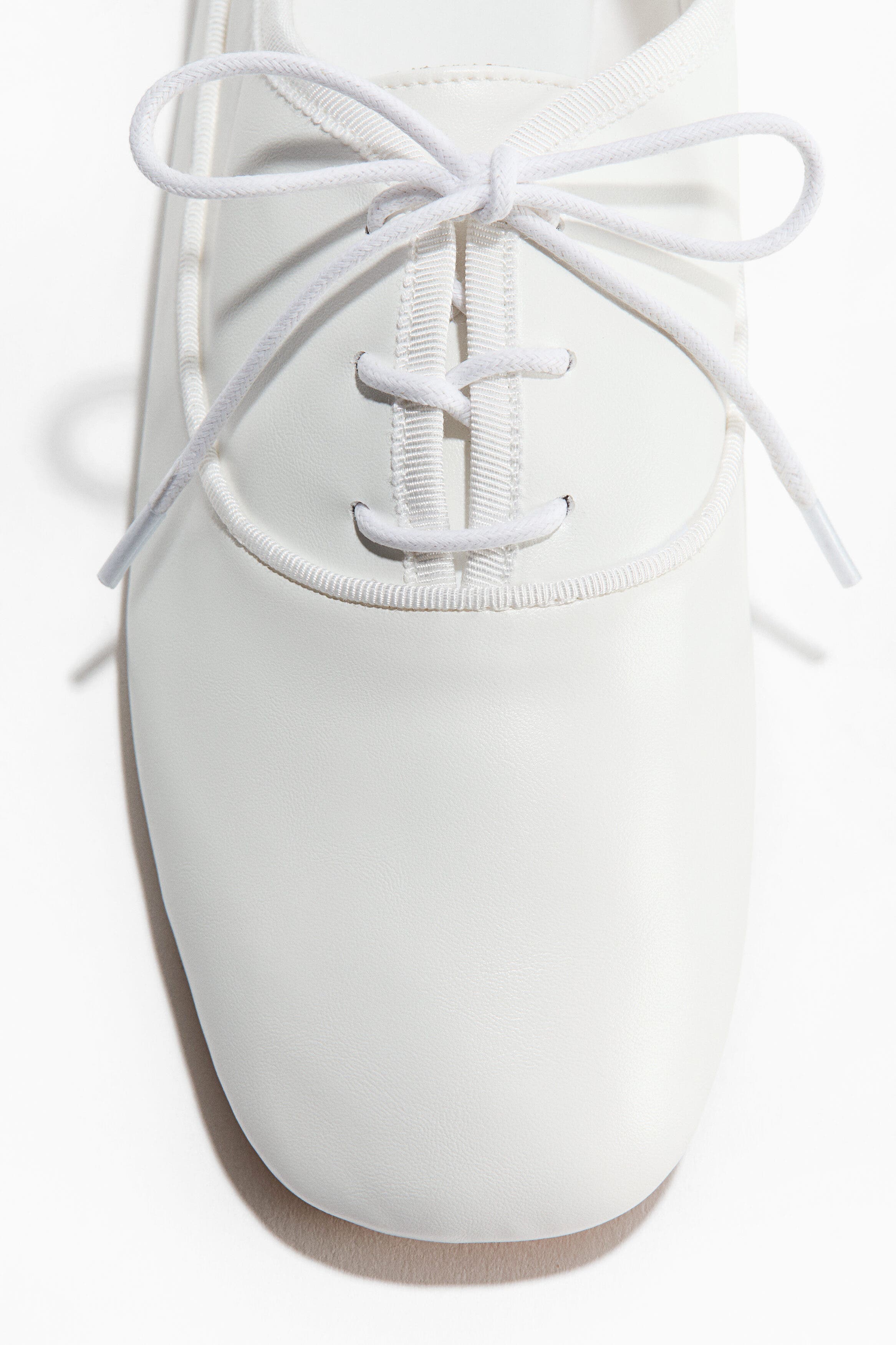Lace-up Ballet Flats, Alternate, color, White