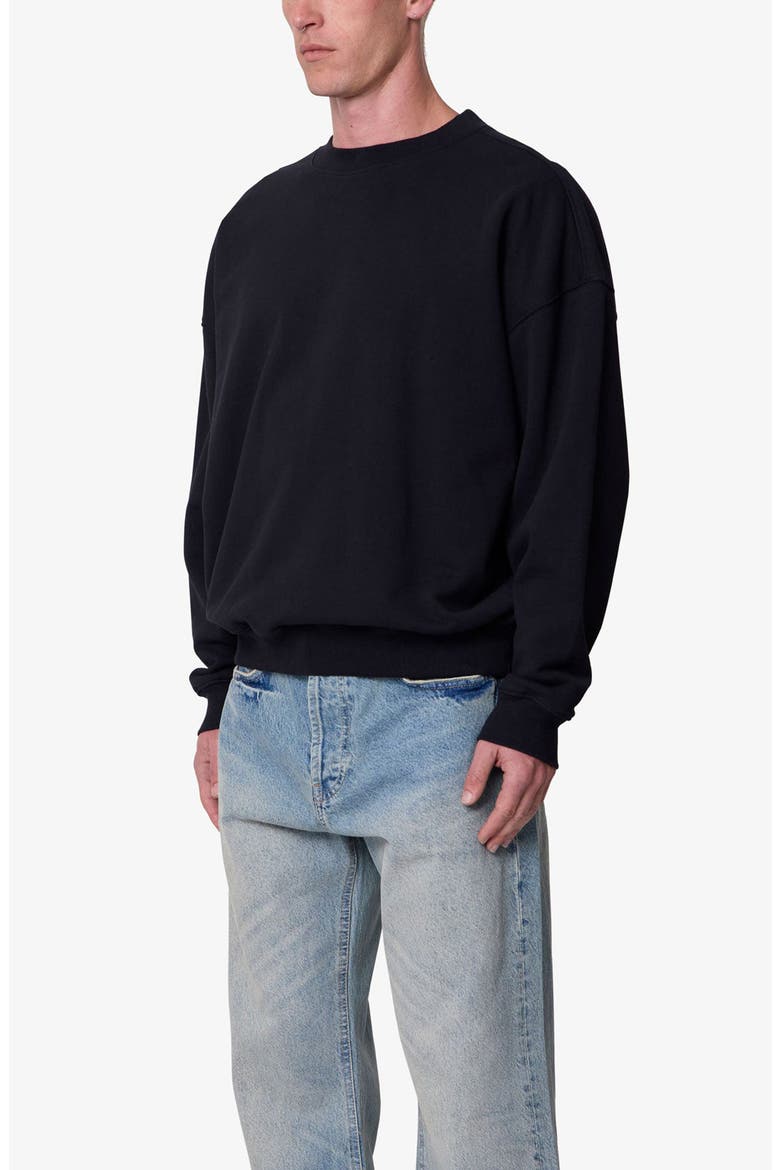 Heavyweight Basic Crewneck Sweatshirt, Alternate, color, BLACK