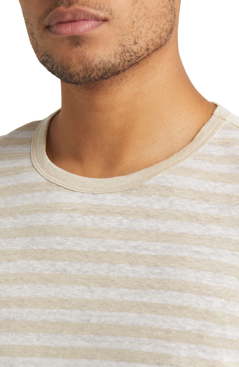 BOSS Tiburt Stripe Linen T-Shirt, Alternate, color,