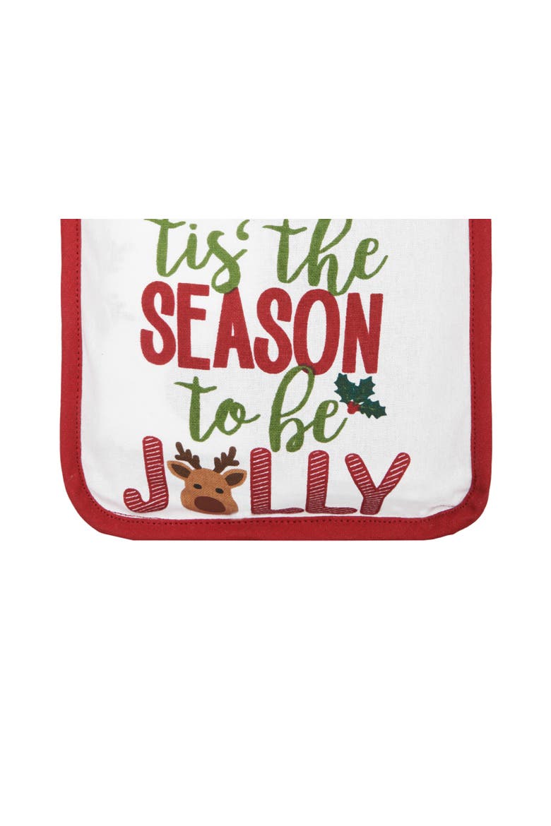 "Tis the Season To Be Jolly" Christmas Reindeer Potholder Gift Set of 4, Alternate, color, Red
