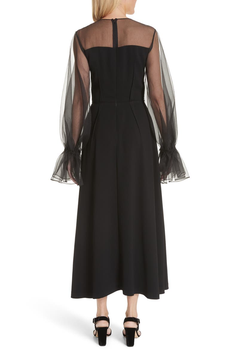 Lois Organza Dress, Alternate, color, BLACK
