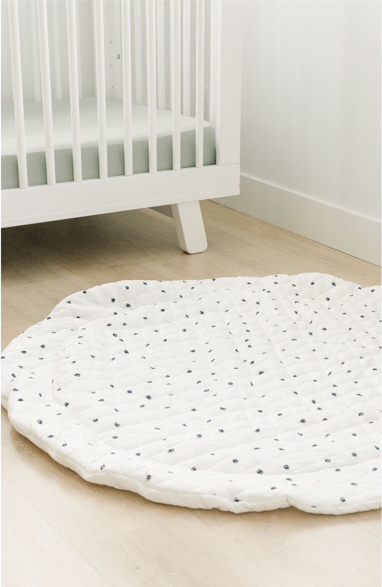 Poppyseed Play Extra Padded Round Play Mat, Alternate, color, Black Squiggle Dot