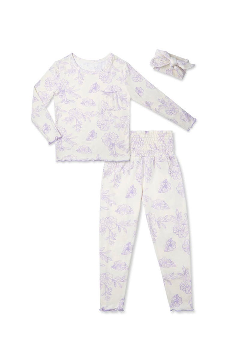 Everly Grey Charlie Fitted Long Sleeve 3-Piece Pajamas, Main, color, Bali