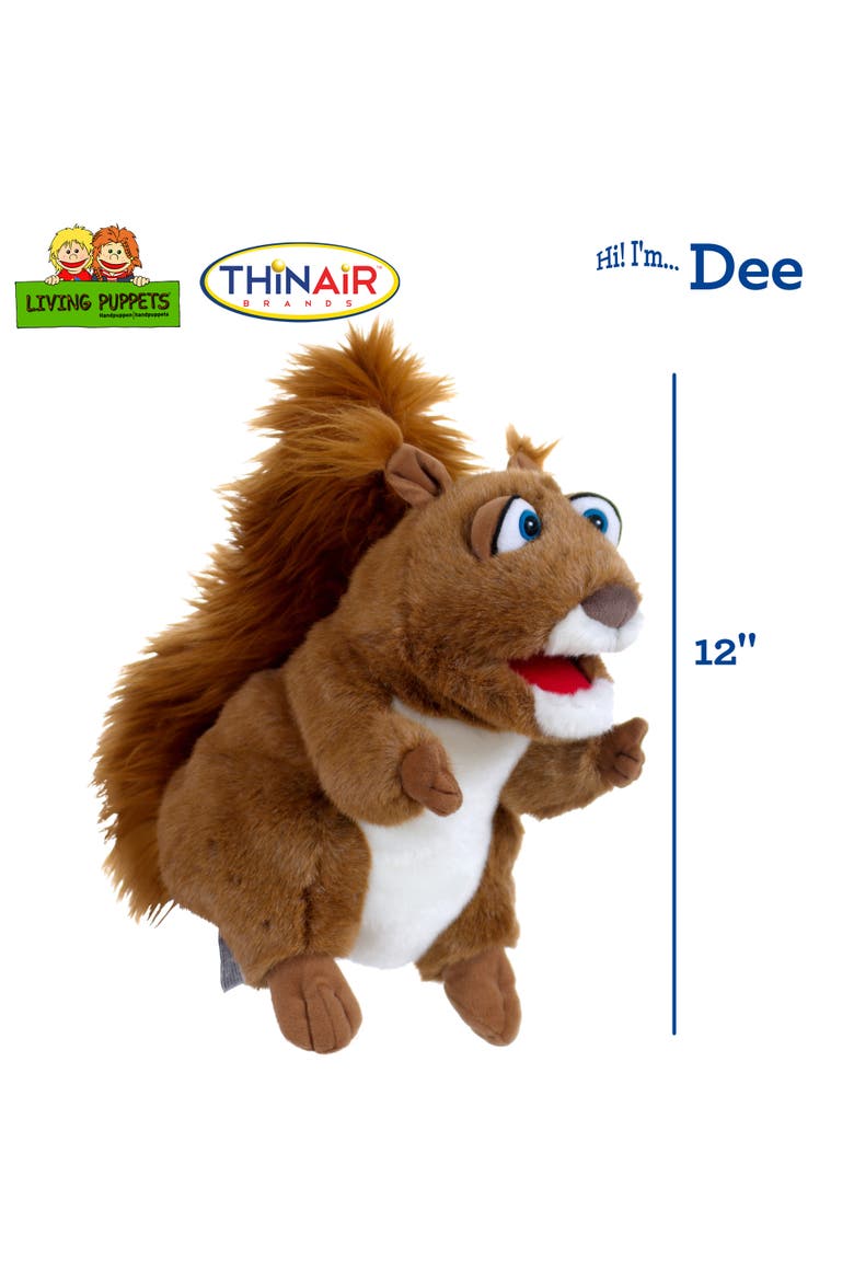 Dee The Brown Squirrel 12 Inch Plush Hand Puppet, Alternate, color, Brown