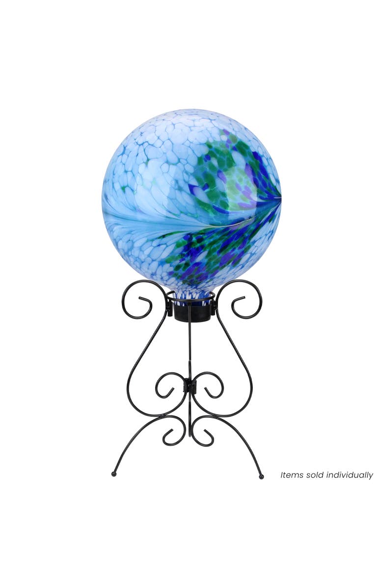 Northlight 11.25" Black Curved Scroll Design Outdoor Patio Garden Gazing Ball Stand, Alternate, color, Black