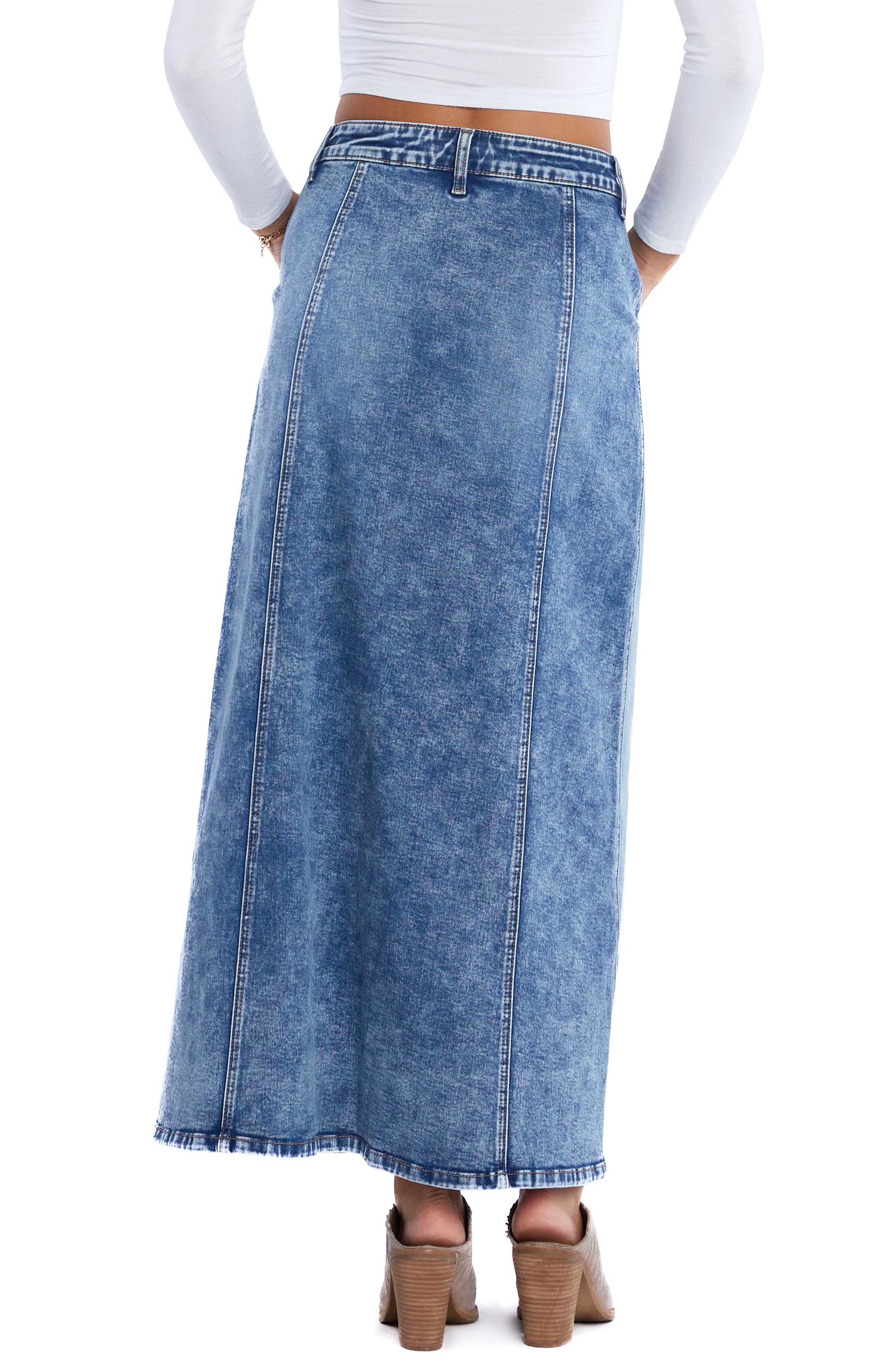 Road Trip Denim Maxi Skirt - image 4