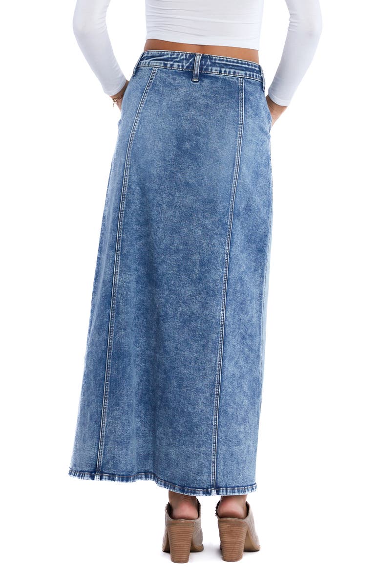 Road Trip Denim Maxi Skirt, Alternate, color, MIX BLUE