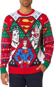 OppoSuits Superman Christmas Crewneck Sweater
