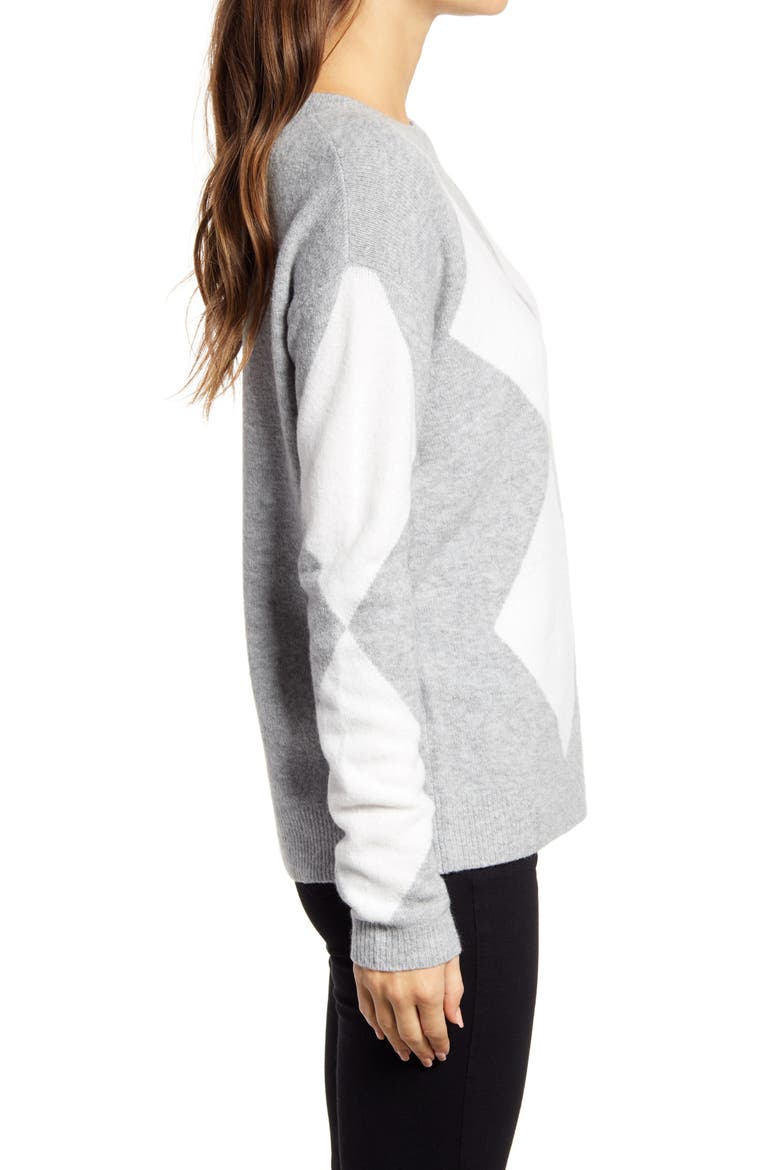 Argyle Sweater, Alternate, color, GREY- IVORY ARGYLE