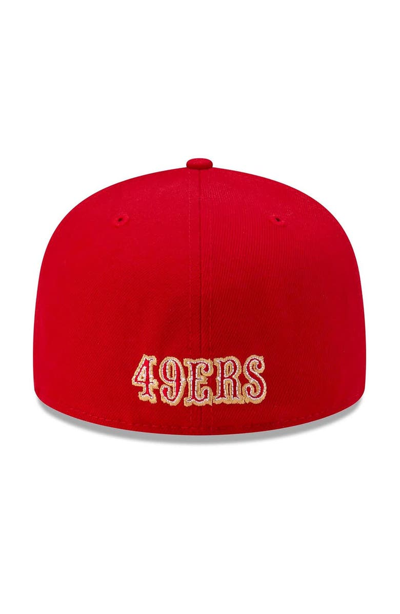 New Era Men's New Era Scarlet San Francisco 49ers 80th Anniversary Side Patch 59FIFTY Fitted Hat, Alternate, color, Scarlet
