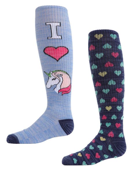 2 Pair Pack I Love Unicorns Knee High Socks (Little Kid & Big Kid)
