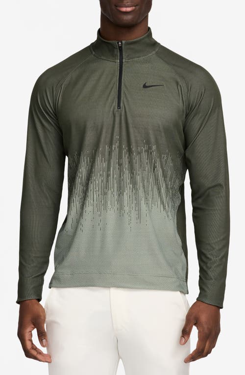 Nike Golf Tour Dri-FIT ADV Half Zip Golf Top in Cargo Khaki/Jade 