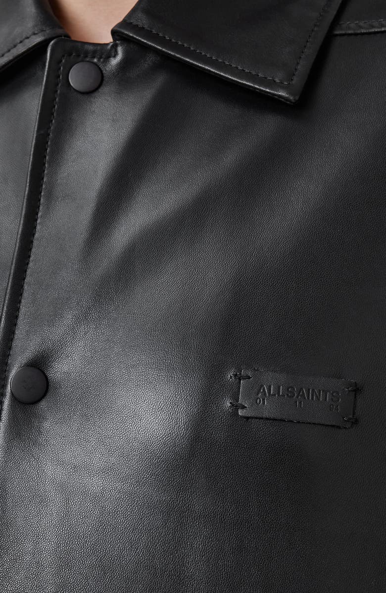 AllSaints Arlington Sheepskin Leather Jacket, Alternate, color, Black