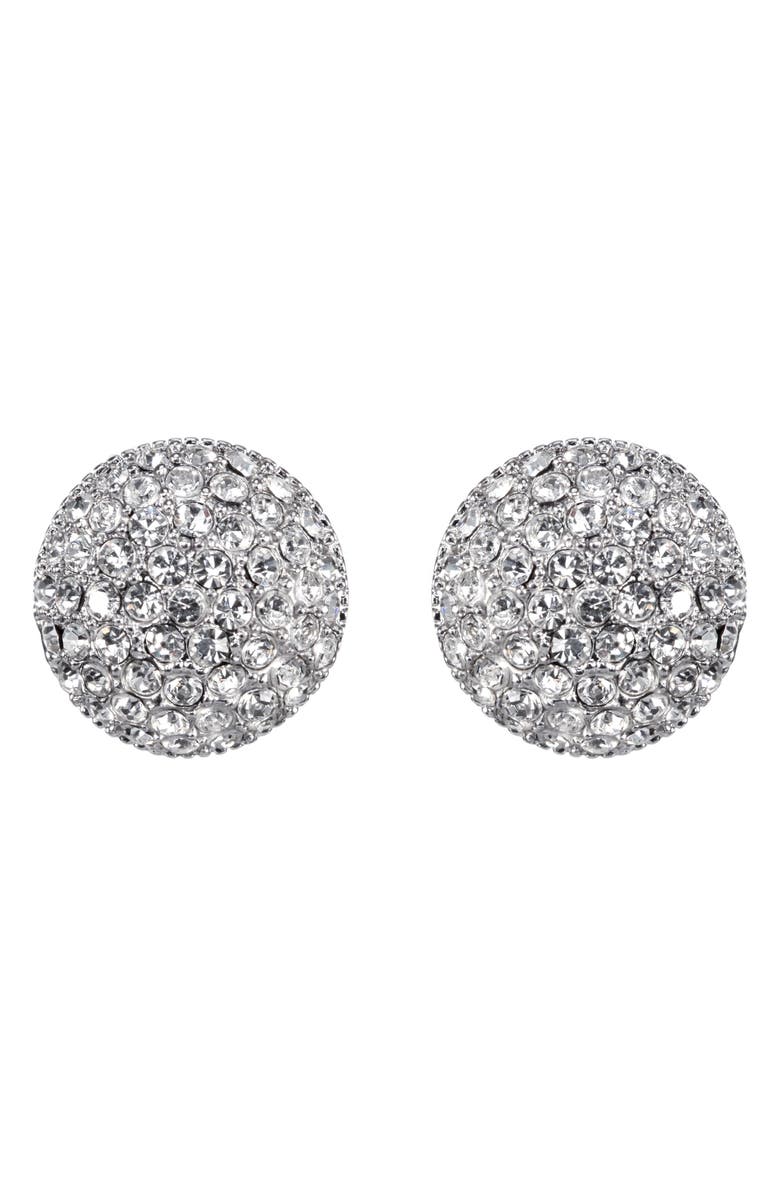 Nina Small Pavé Swarovski Crystal Button Earrings, Main, color,