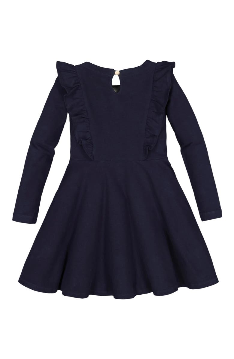 Hope & Henry Girls' Knit Pinafore Ruffle Dress, Toddler, Alternate, color, 