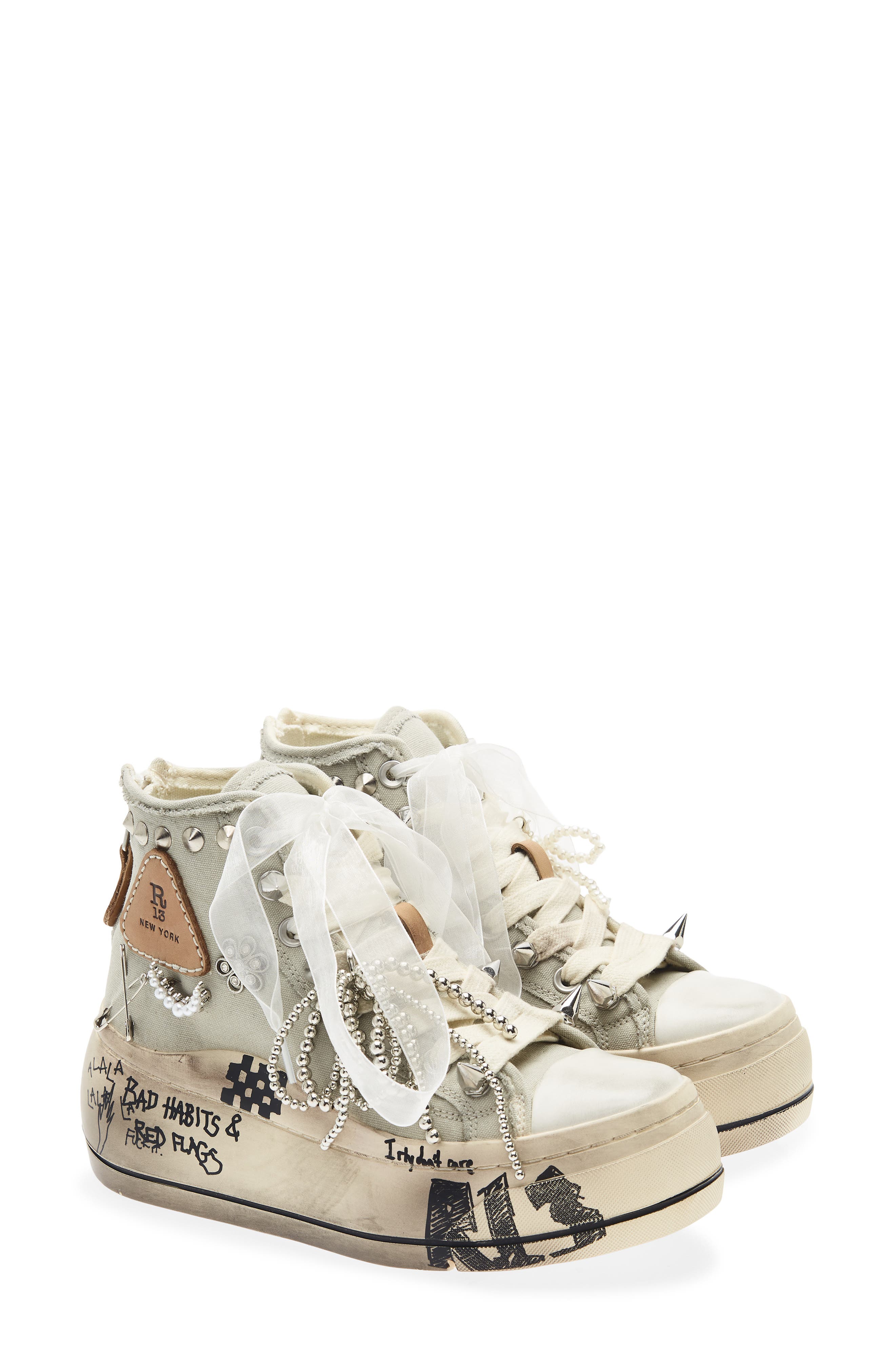 Kurt High Top Platform Sneaker, Main, color, OFF WHITE WITH CHARMS