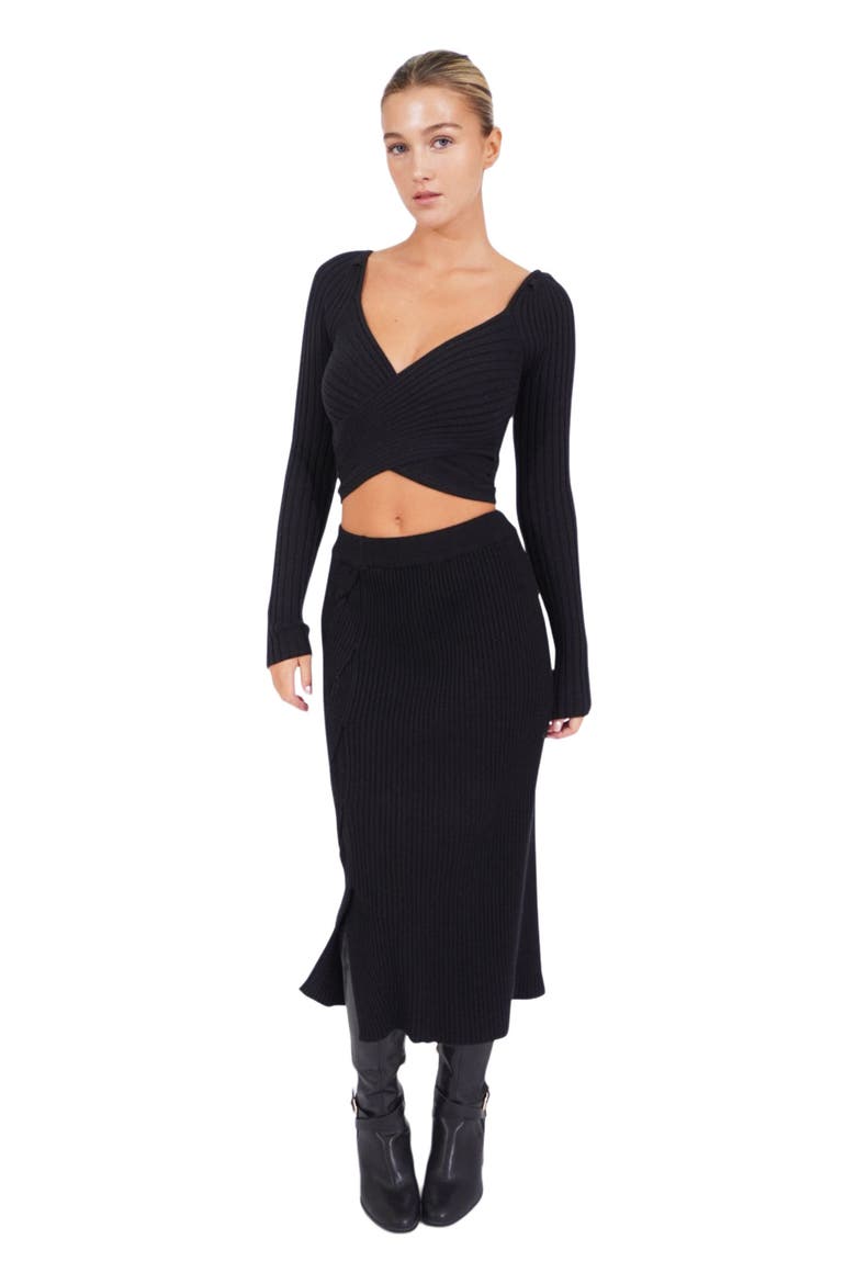 All My Life Knit Midi Skirt, Alternate, color, Black