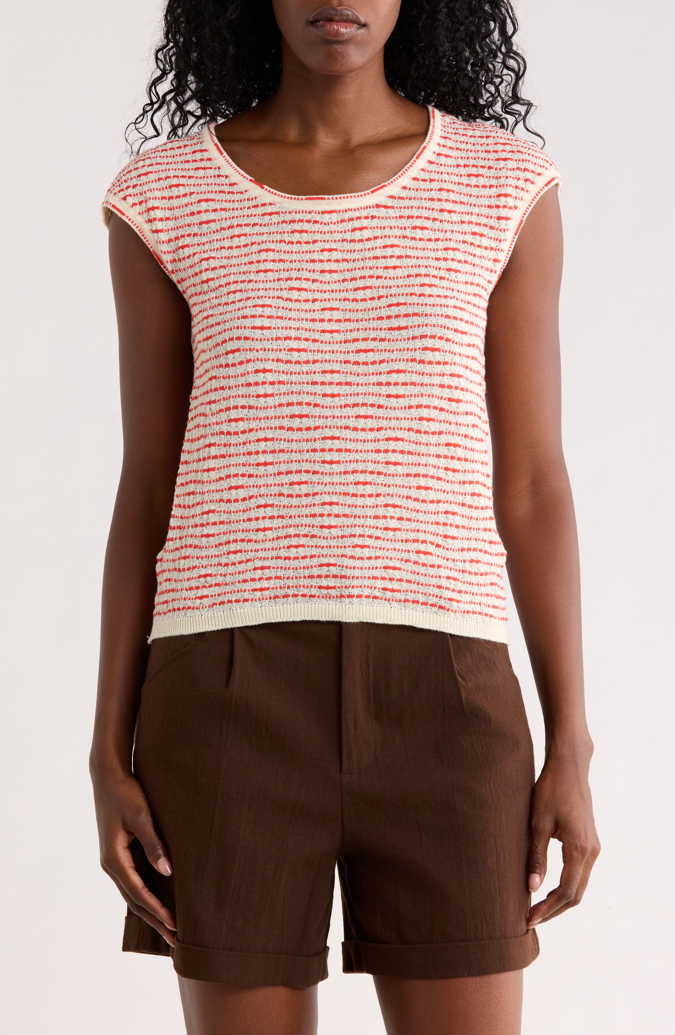 Cap Sleeve Crop Sweater - image 3
