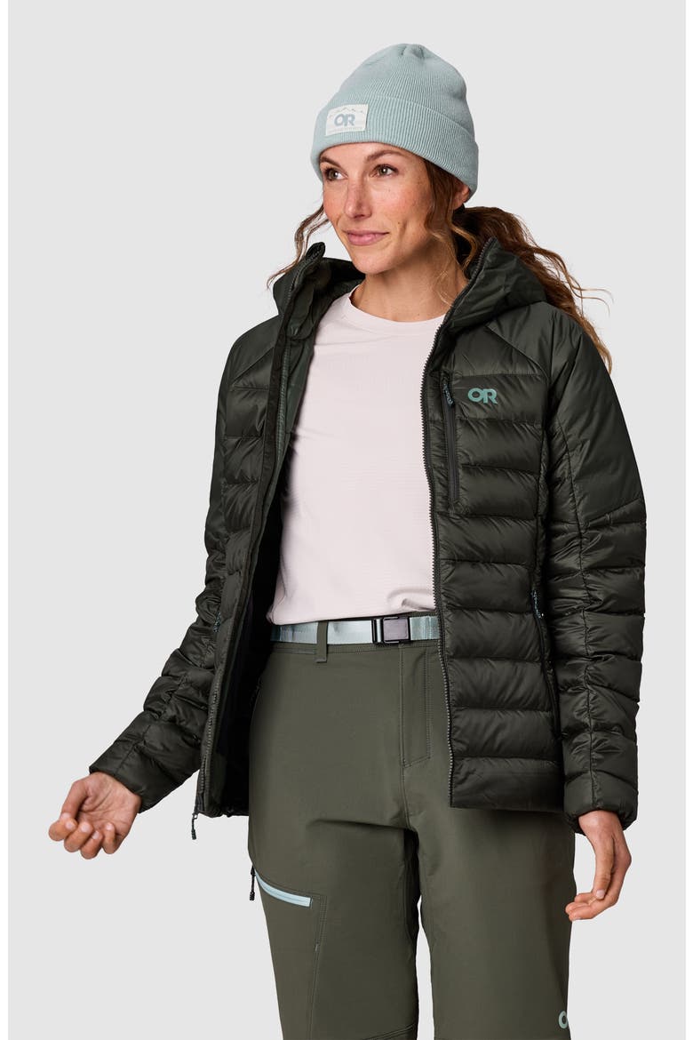 Helium Down Hoodie, Alternate, color, DARK LAUREL