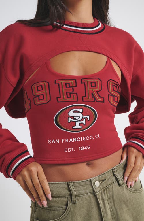 Off Season Nfl Cutout Laced Back Graphic Sweatshirt In Red