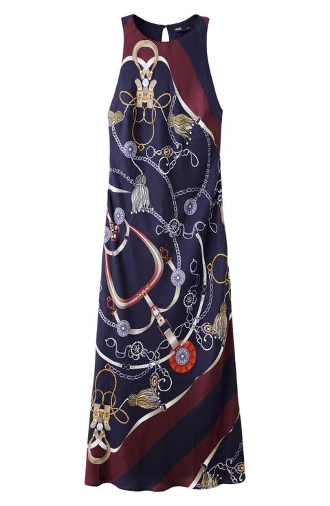 Chain Link Print Sleeveless Dress