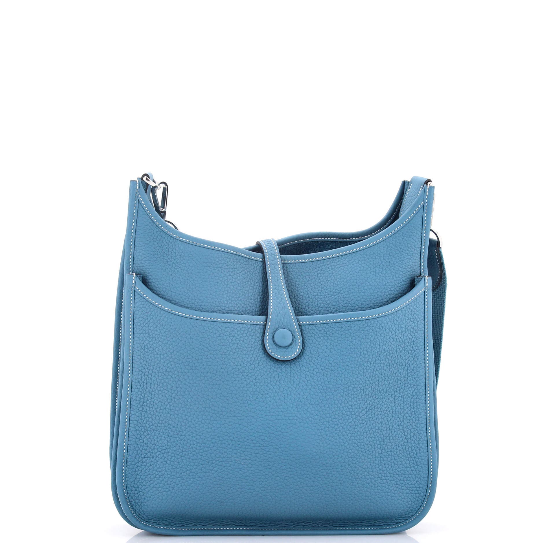 Pre-Owned Hermes Evelyne Bag Gen III Clemence PM, Alternate, color, New Bleu Jean