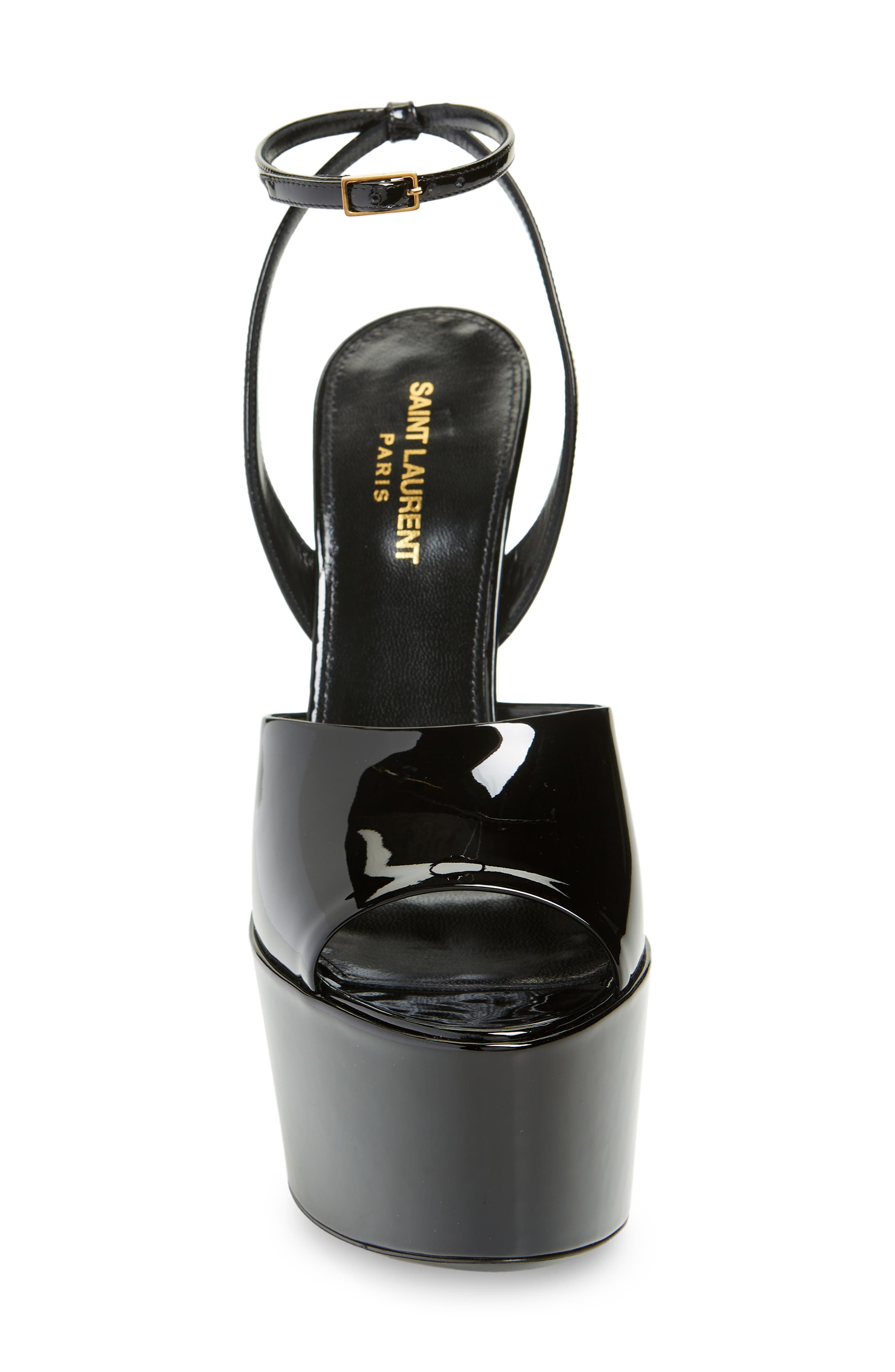 Saint Laurent Kika Platform Ankle Strap Sandal, Alternate, color, 