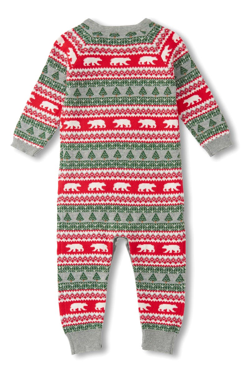 Hatley Polar Bear Fair Isle Sweater Romper, Alternate, color, 