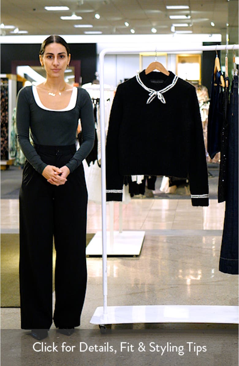 Bow Accent Bouclé Sweater, sales video thumbnail